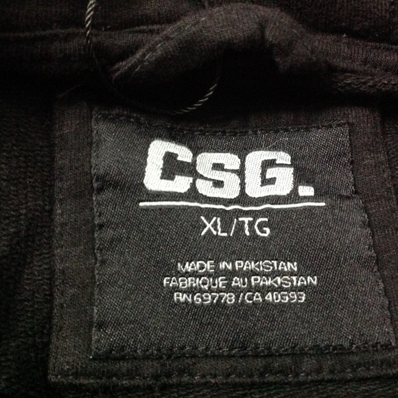 New CSG Men's Hoodie Sweatshirt Black Size XL - Picture 4 of 4